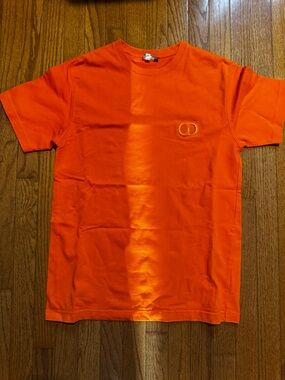 Orange Dior Logo Crewneck T-Shirt